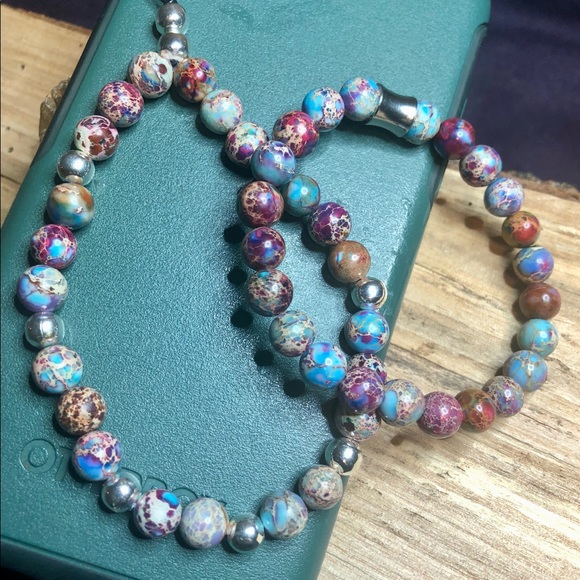 Hand Crafted Other - Sea Sediment Jasper Cell Phone Charm & Beaded Bracelet